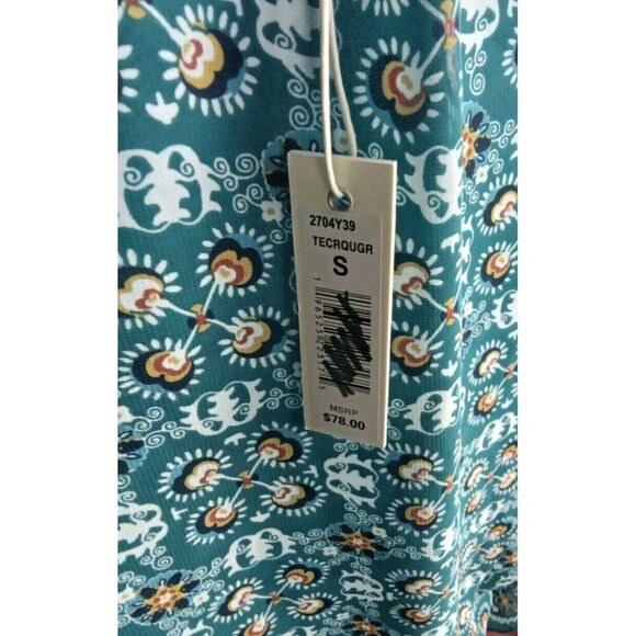 Maxi Studio Blouse Size S Flare Sleeves Lined Elastic Hem Paisley NEW - Picture 9 of 12